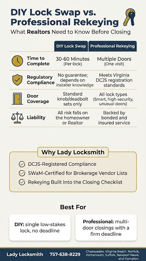 DIY vs professional locksmith rekeying